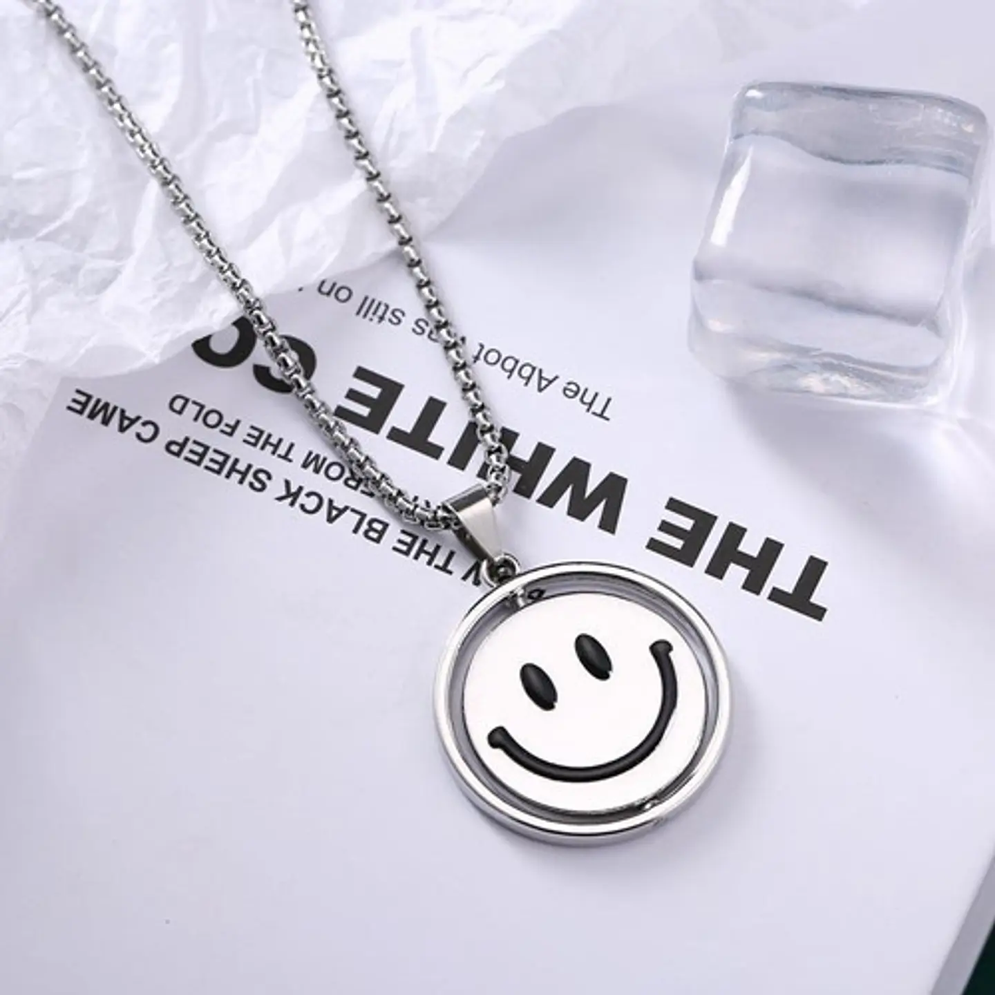Cadena Smile Acero Inoxidable Drew Sonrisa Moda Kpop Collar 3