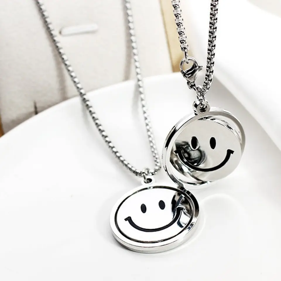 Cadena Smile Acero Inoxidable Drew Sonrisa Moda Kpop Collar 4