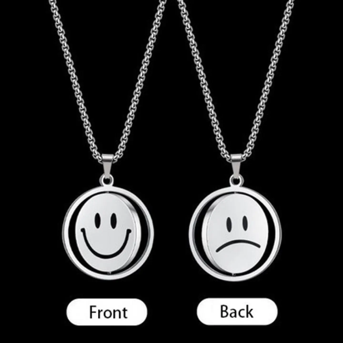 Cadena Smile Acero Inoxidable Drew Sonrisa Moda Kpop Collar 5