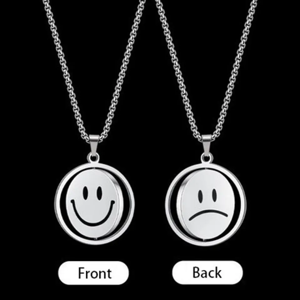Cadena Smile Acero Inoxidable Drew Sonrisa Moda Kpop Collar 5