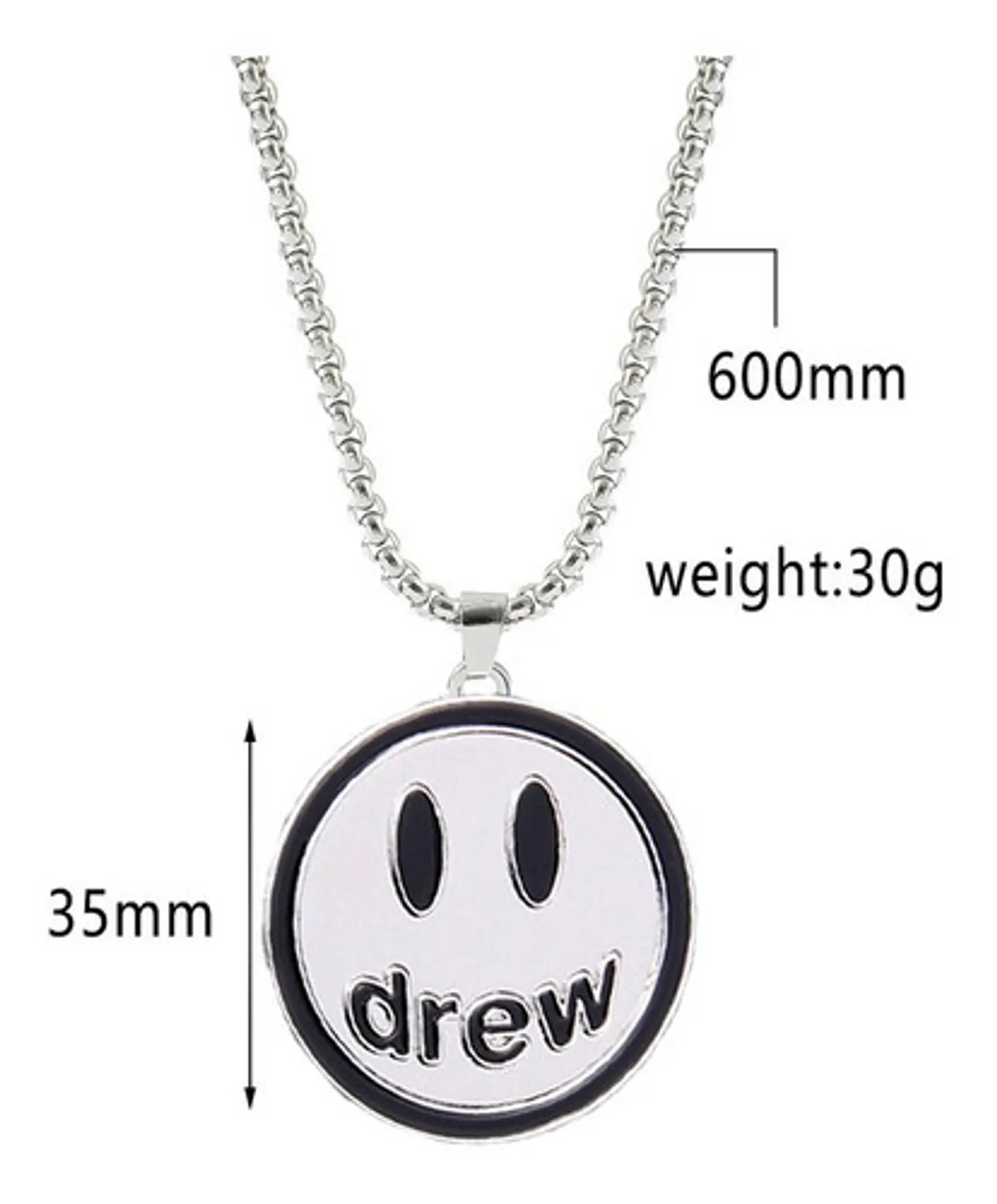 Cadena Smile Acero Inoxidable Drew Sonrisa Moda Kpop Collar 9