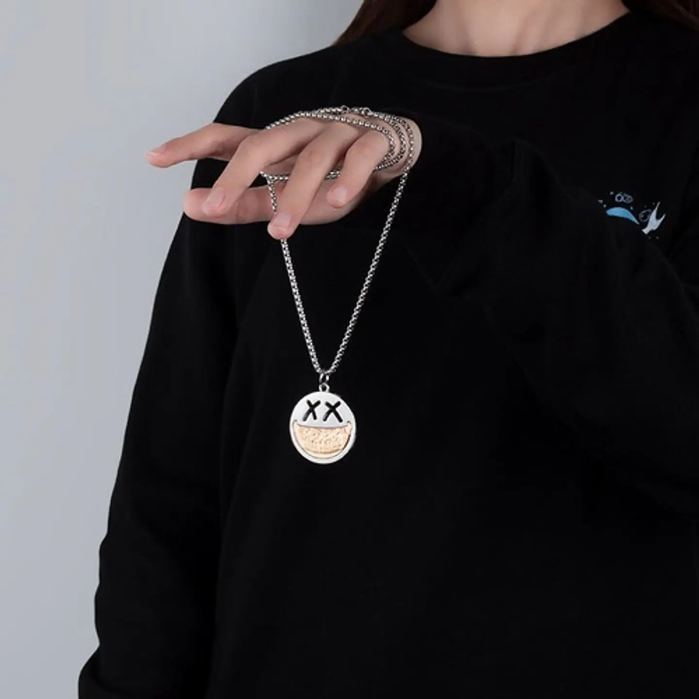 Cadena Smile Acero Inoxidable Drew Sonrisa Moda Kpop Collar 16