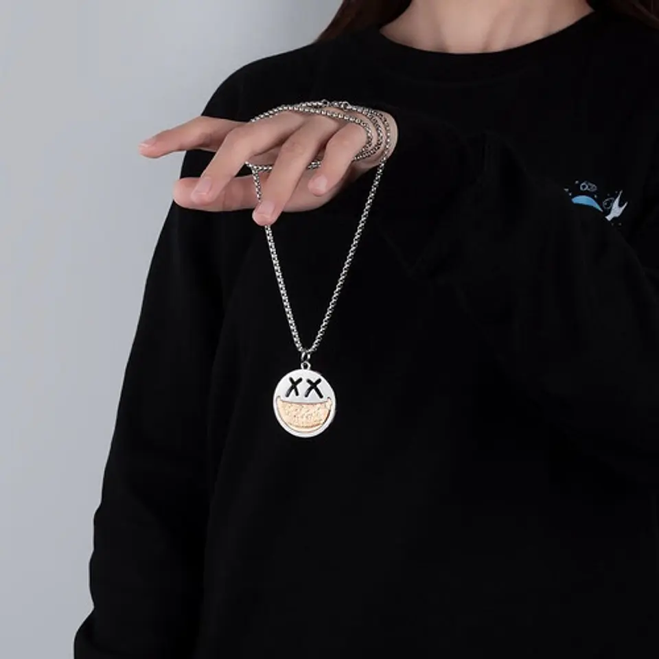 Cadena Smile Acero Inoxidable Drew Sonrisa Moda Kpop Collar 16
