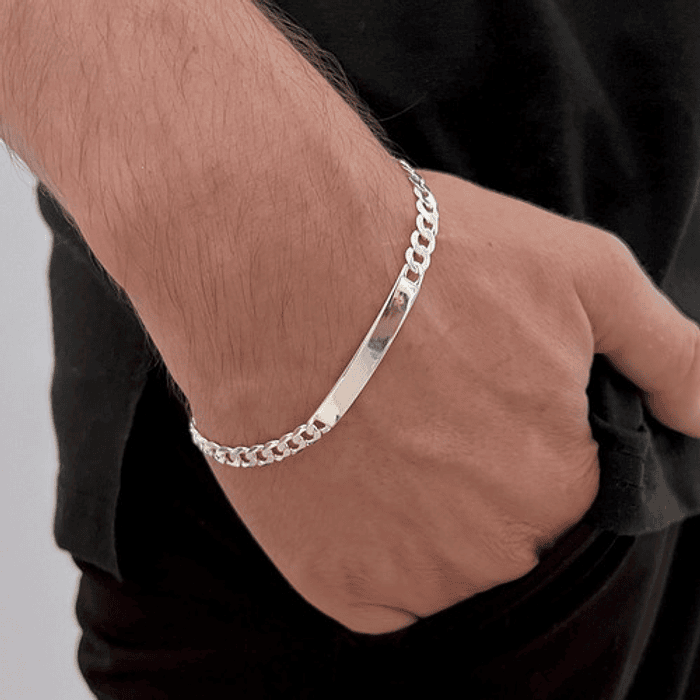 Pulsera Plata Fina Ley 925 5.6mm 21cm Unisex Piocha Grumet 2