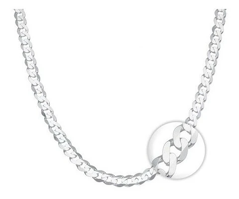 Cadena Plata Fina Ley 925 5mm 50cm Unisex Collar Grumet