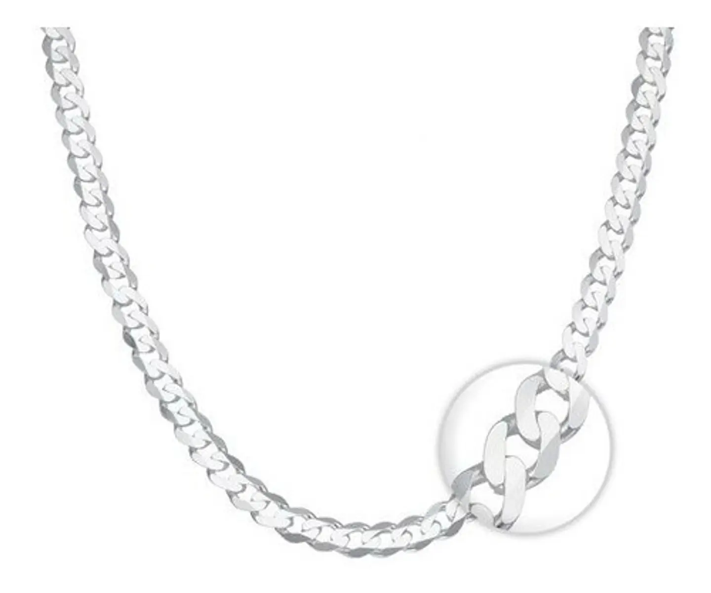 Cadena Plata Fina Ley 925 5mm 50cm Unisex Collar Grumet 1