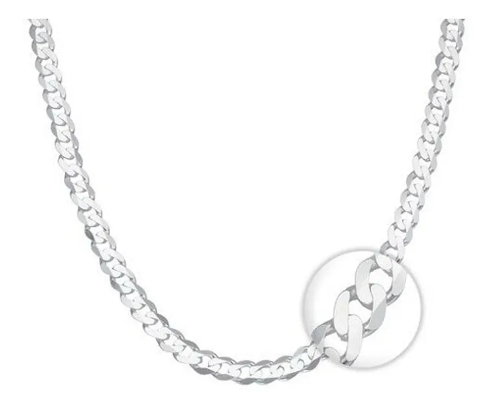 Cadena Plata Fina Ley 925 5mm 50cm Unisex Collar Grumet 1