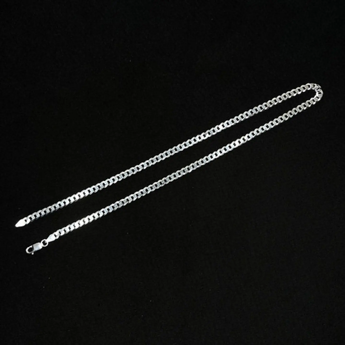 Cadena Plata Fina Ley 925 5mm 50cm Unisex Collar Grumet 3