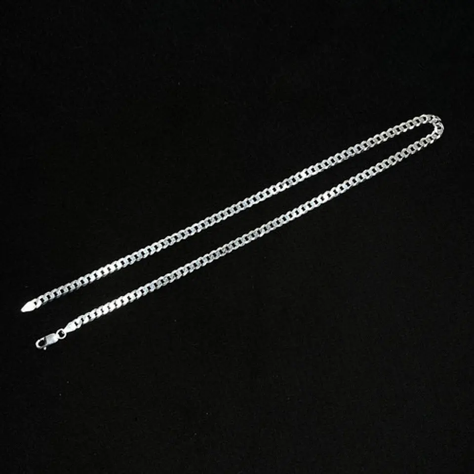 Cadena Plata Fina Ley 925 5mm 50cm Unisex Collar Grumet 3