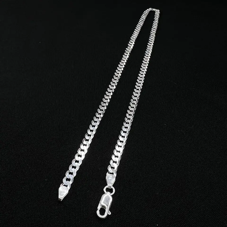 Cadena Plata Fina Ley 925 5mm 50cm Unisex Collar Grumet 4