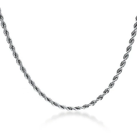 Collar Cadena Hombre Acero Inoxidable Torbillon 4mm 50-60cm