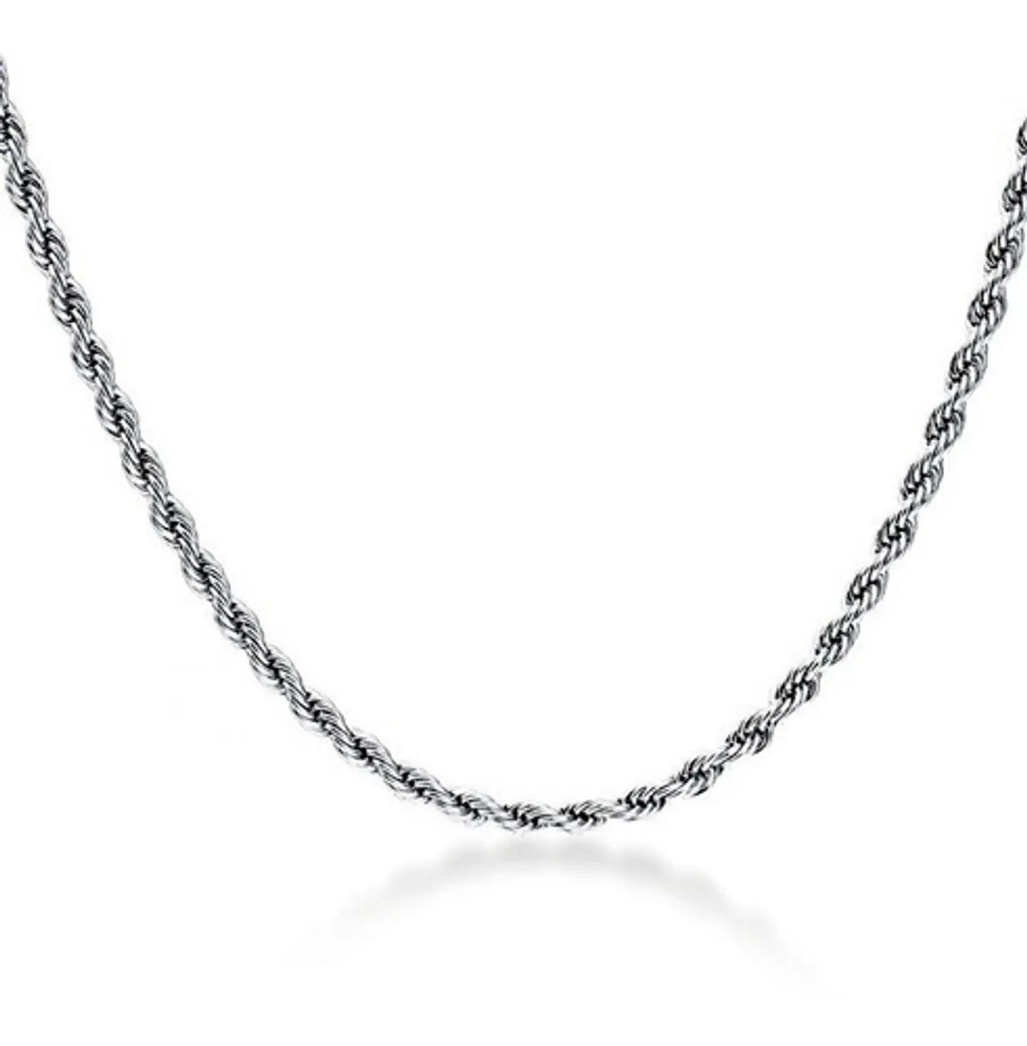 Collar Cadena Hombre Acero Inoxidable Torbillon 4mm 50-60cm 1
