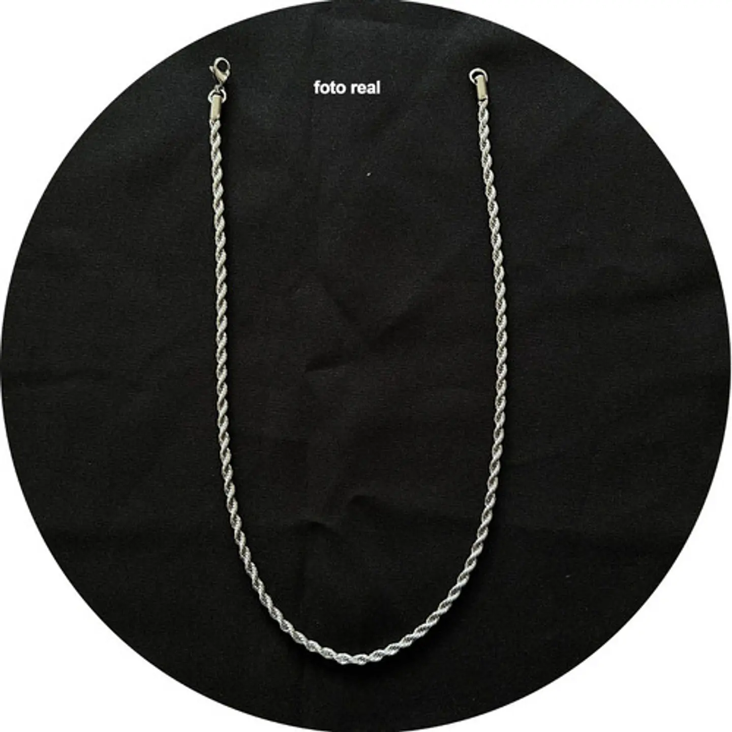 Collar Cadena Hombre Acero Inoxidable Torbillon 4mm 50-60cm 4