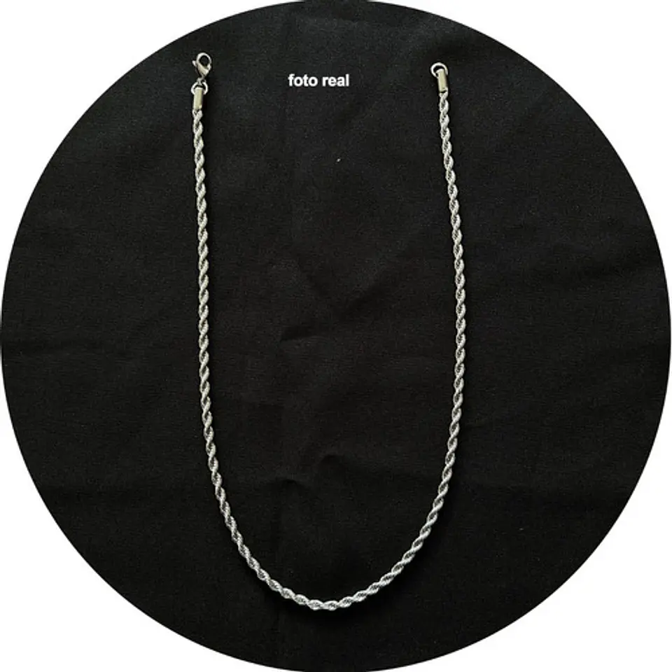 Collar Cadena Hombre Acero Inoxidable Torbillon 4mm 50-60cm 4