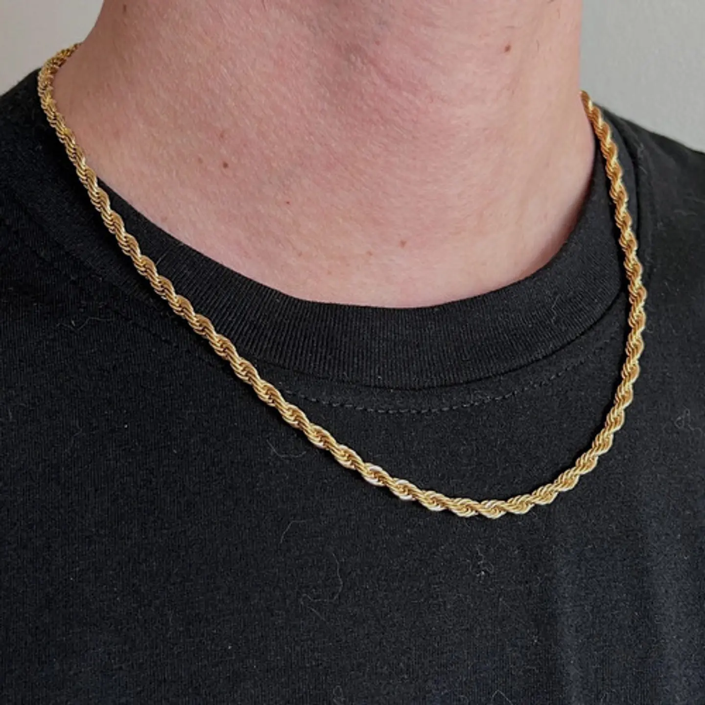 Collar Cadena Hombre Acero Inoxidable Torbillon 4mm 50-60cm 9