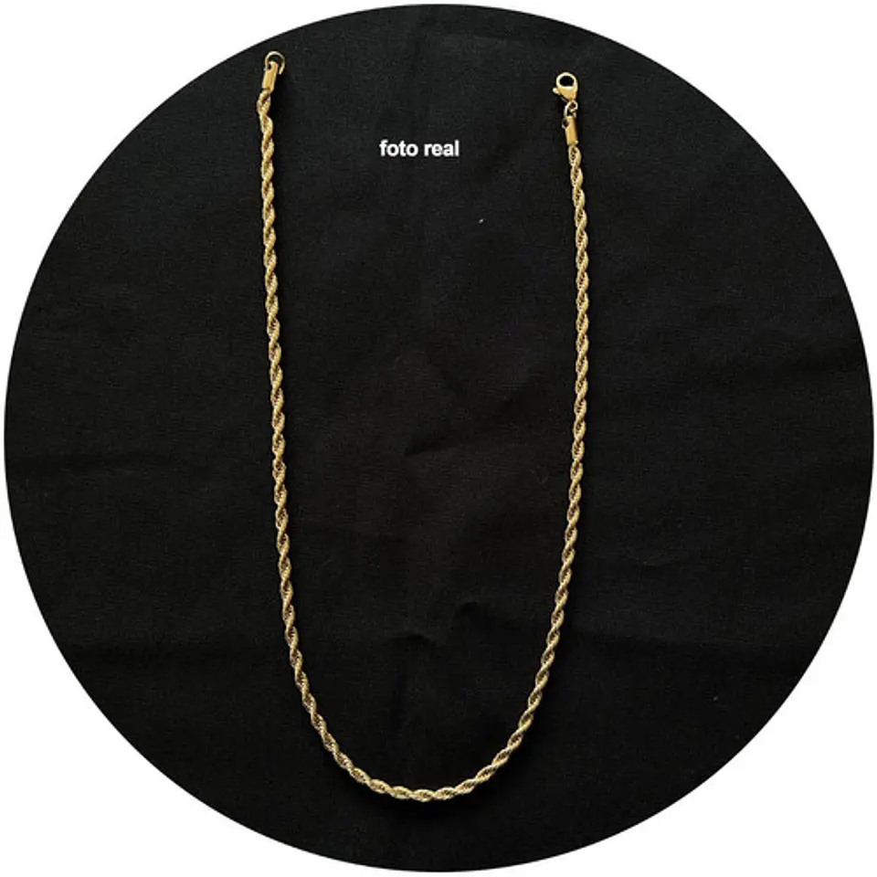 Collar Cadena Hombre Acero Inoxidable Torbillon 4mm 50-60cm 10