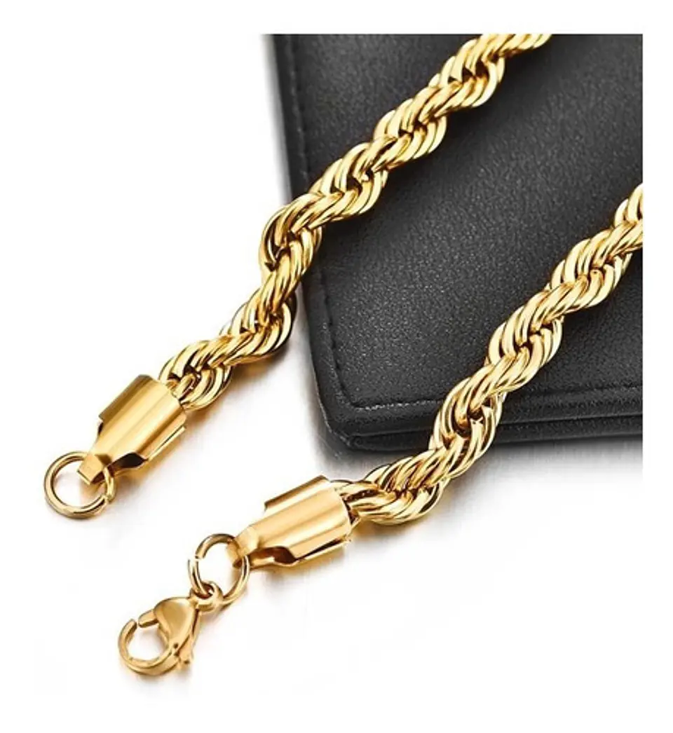 Collar Cadena Hombre Acero Inoxidable Torbillon 4mm 50-60cm 11