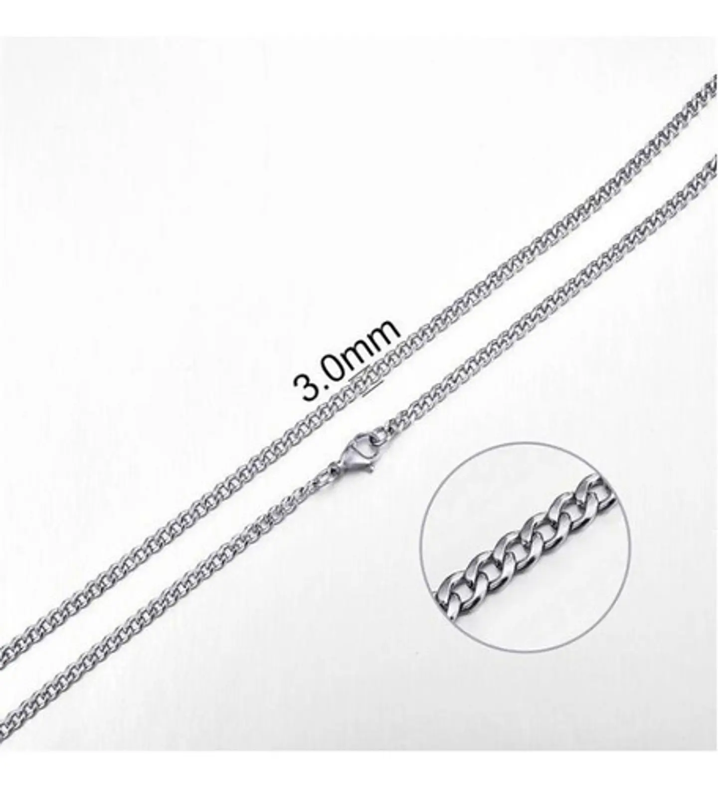 Collar Cadena Hombre Acero Inoxidable Grumet 3mm 50cm 60cm 2