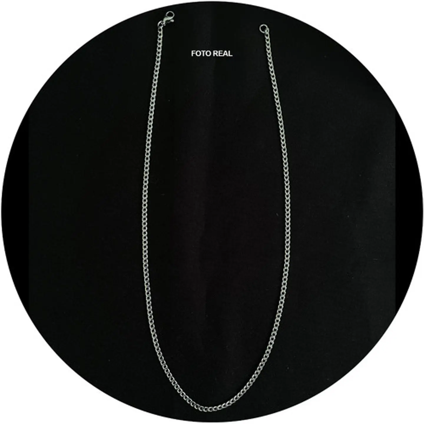 Collar Cadena Hombre Acero Inoxidable Grumet 3mm 50cm 60cm 3