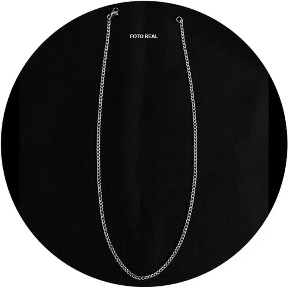 Collar Cadena Hombre Acero Inoxidable Grumet 3mm 50cm 60cm 3