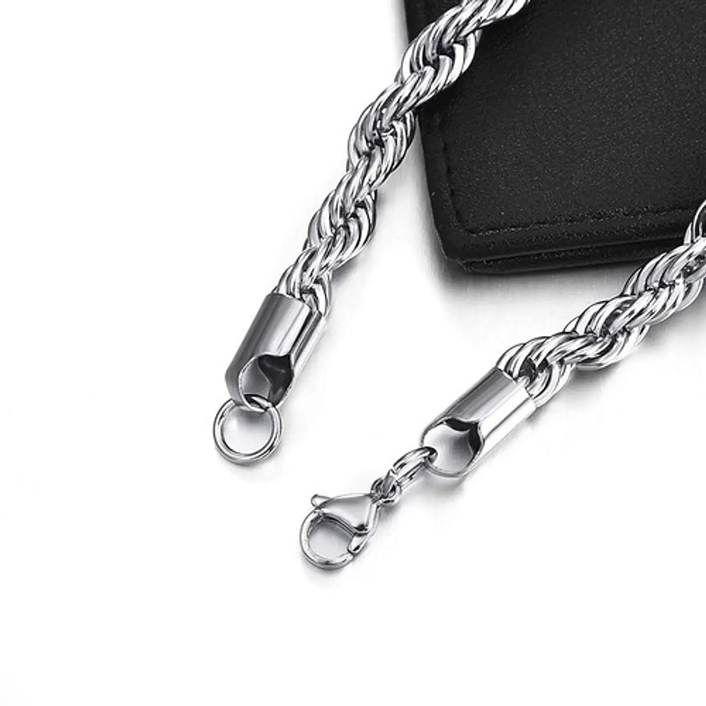 Collar Cadena Hombre Acero Inoxidable Torbillon 2mm 50-60cm 4