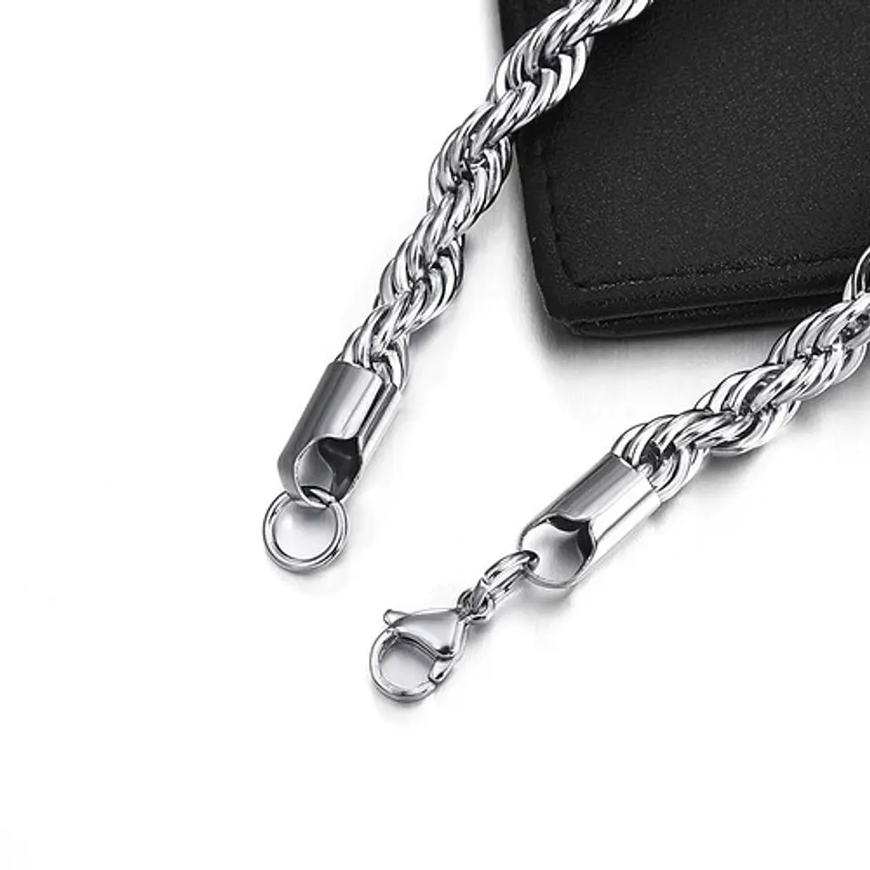Collar Cadena Hombre Acero Inoxidable Torbillon 2mm 50-60cm 4
