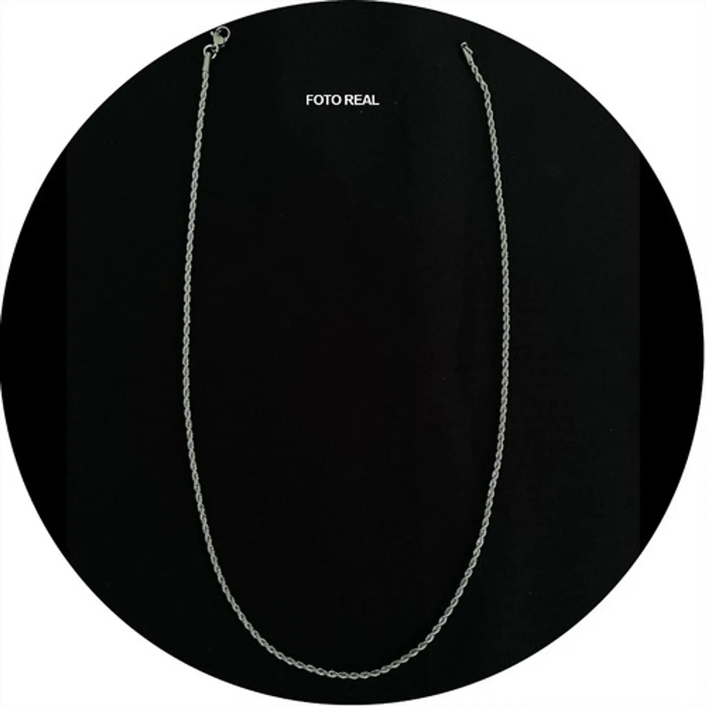 Collar Cadena Hombre Acero Inoxidable Torbillon 2mm 50-60cm 5