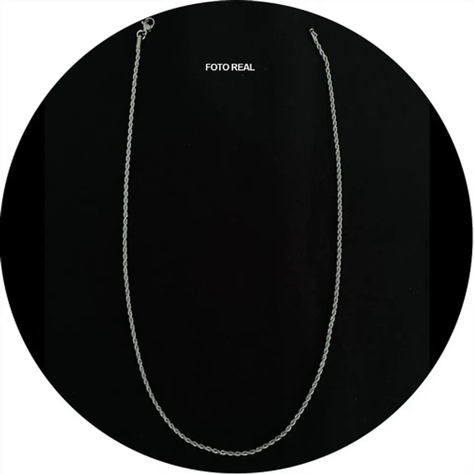 Collar Cadena Hombre Acero Inoxidable Torbillon 2mm 50-60cm 5