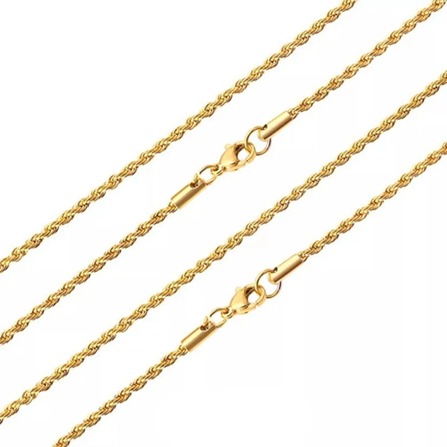 Collar Cadena Hombre Acero Inoxidable Torbillon 2mm 50-60cm 8