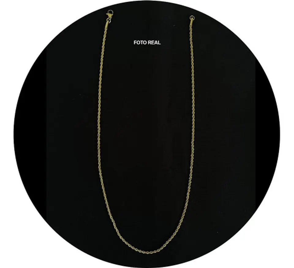 Collar Cadena Hombre Acero Inoxidable Torbillon 2mm 50-60cm 10