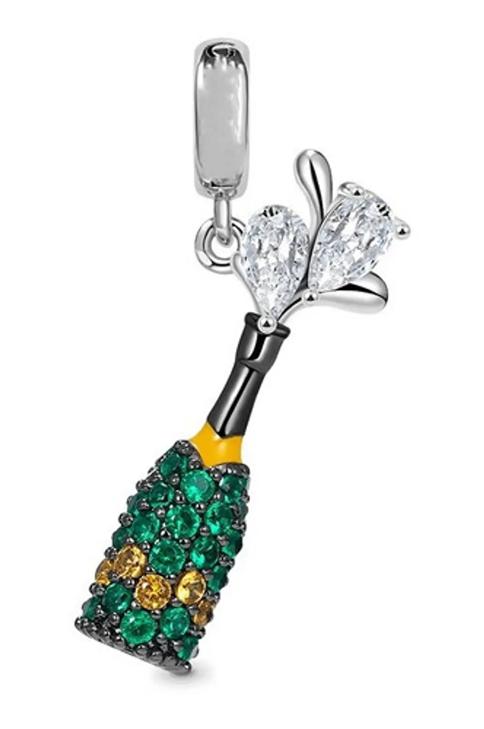 Charm Dije De Champagne Celebración Plata 925 Estilo Pandora 1
