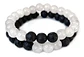 2 Pulsera De Piedras Naturales Onix Cuarzo Volcanita Pareja - Miniatura 1