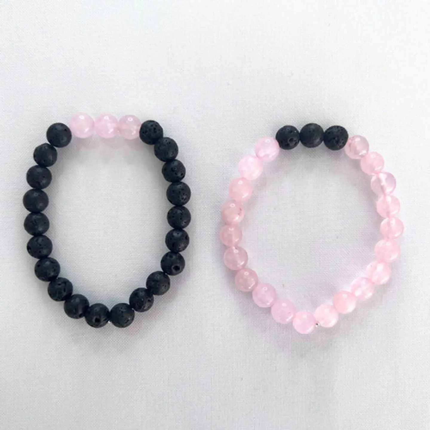 2 Pulsera De Piedras Naturales Onix Cuarzo Volcanita Pareja 11