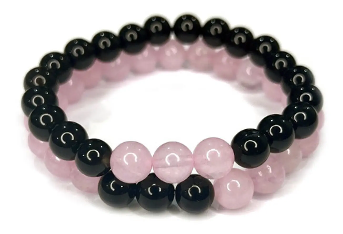 2 Pulsera De Piedras Naturales Onix Cuarzo Volcanita Pareja 13
