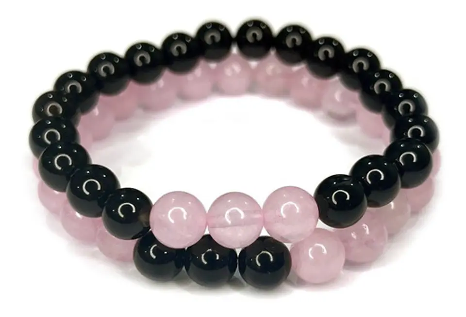 2 Pulsera De Piedras Naturales Onix Cuarzo Volcanita Pareja 13