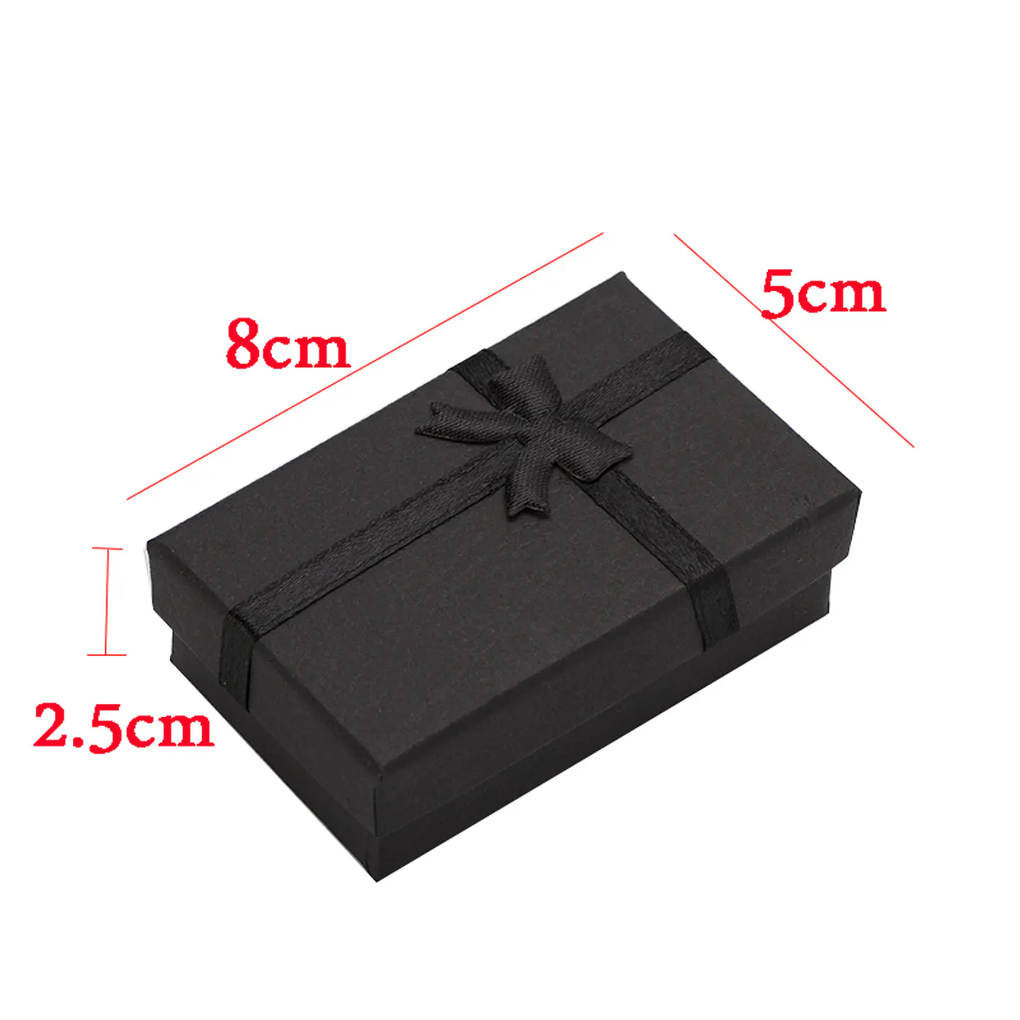 Caja De Regalo 5x8 Cm Negra Para Conjunto Joyas 3