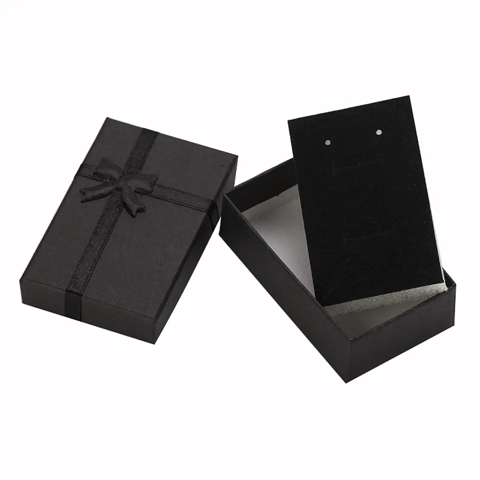 Caja De Regalo 5x8 Cm Negra Para Conjunto Joyas 4