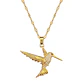 Collar Colibrí Cadena En Acero Inoxidable - Bañado Oro 18k - Miniatura 1