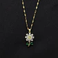 Collar Flor Planta Cadena En Acero Inoxidable - Bañado Oro 18k - Miniatura 5
