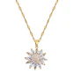 Collar Flor Girasol Cadena - Acero Inoxidable Bañado Oro 18k - Miniatura 1