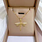 Collar Libélula Cadena En Acero Inoxidable - Bañado Oro 18k - Miniatura 4