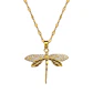 Collar Libélula Cadena En Acero Inoxidable - Bañado Oro 18k - Miniatura 1