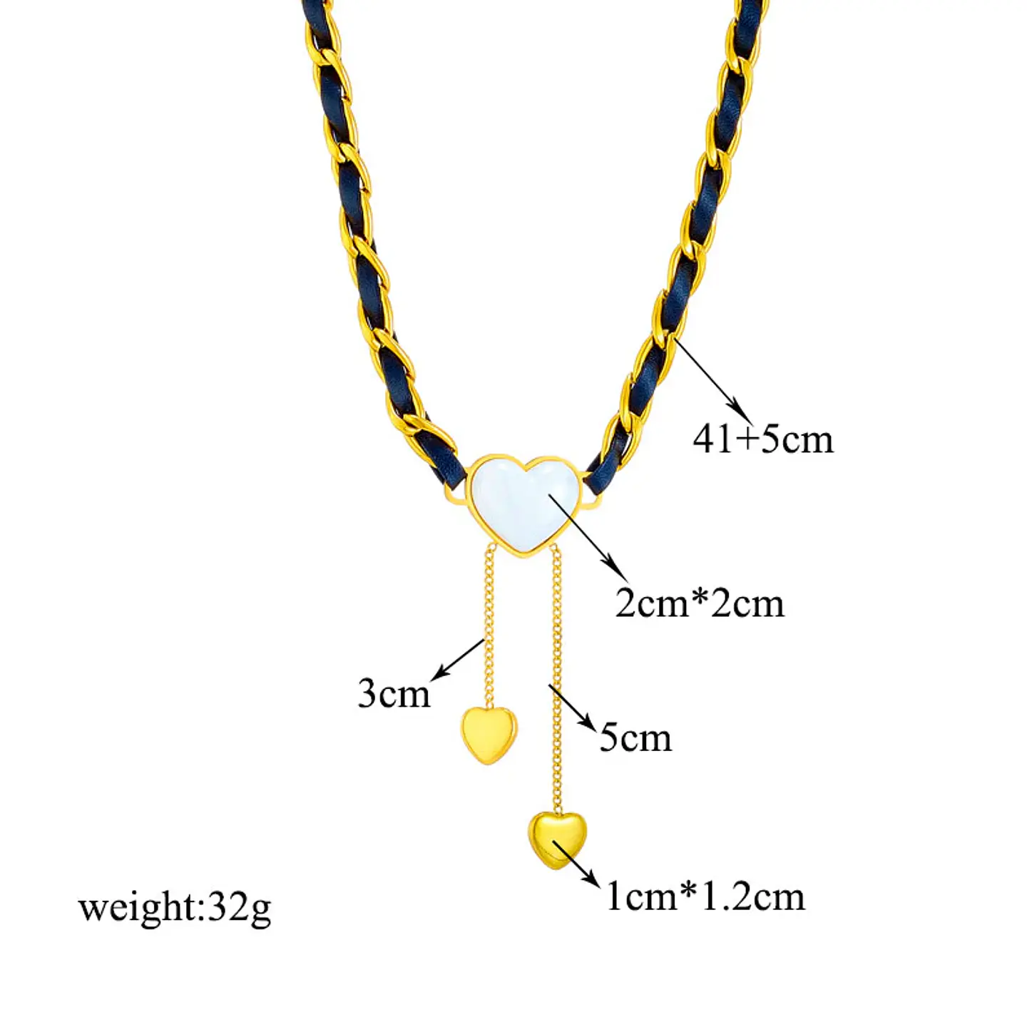 Choker Borla De Corazón - Collar Acero Inoxidable Bañado En Oro 18k 6