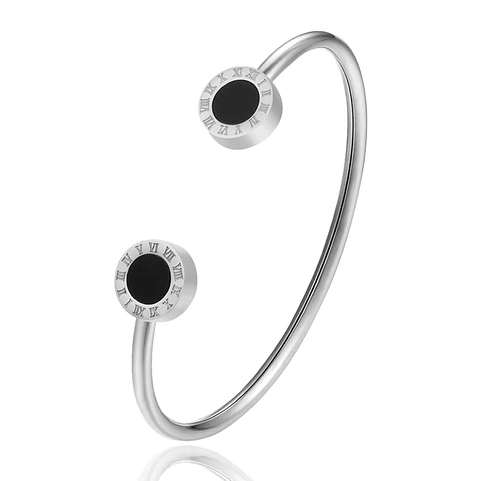 Brazalete - Pulseras Abierta Número Romano Acero Inoxidable