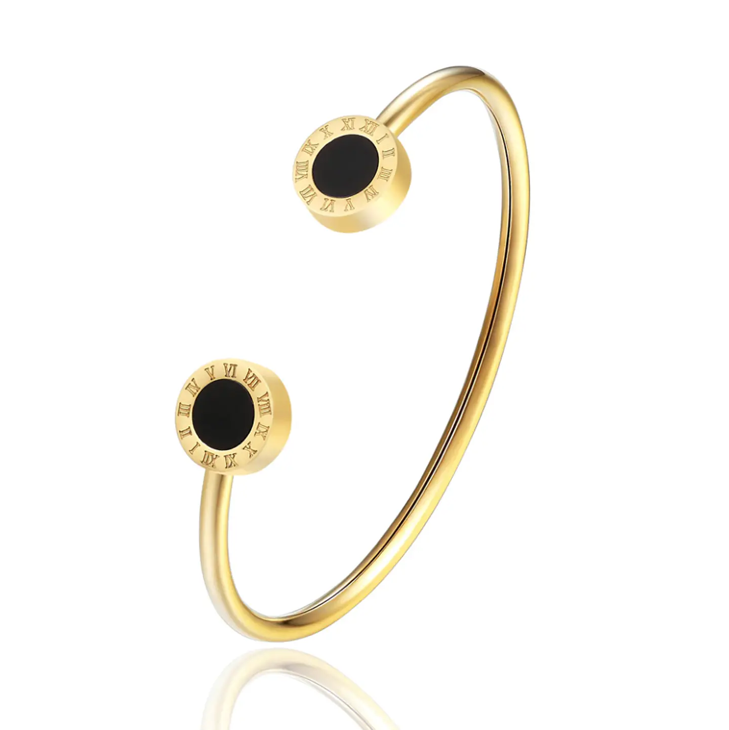 Brazalete - Pulseras Abierta Número Romano Acero Inoxidable 2