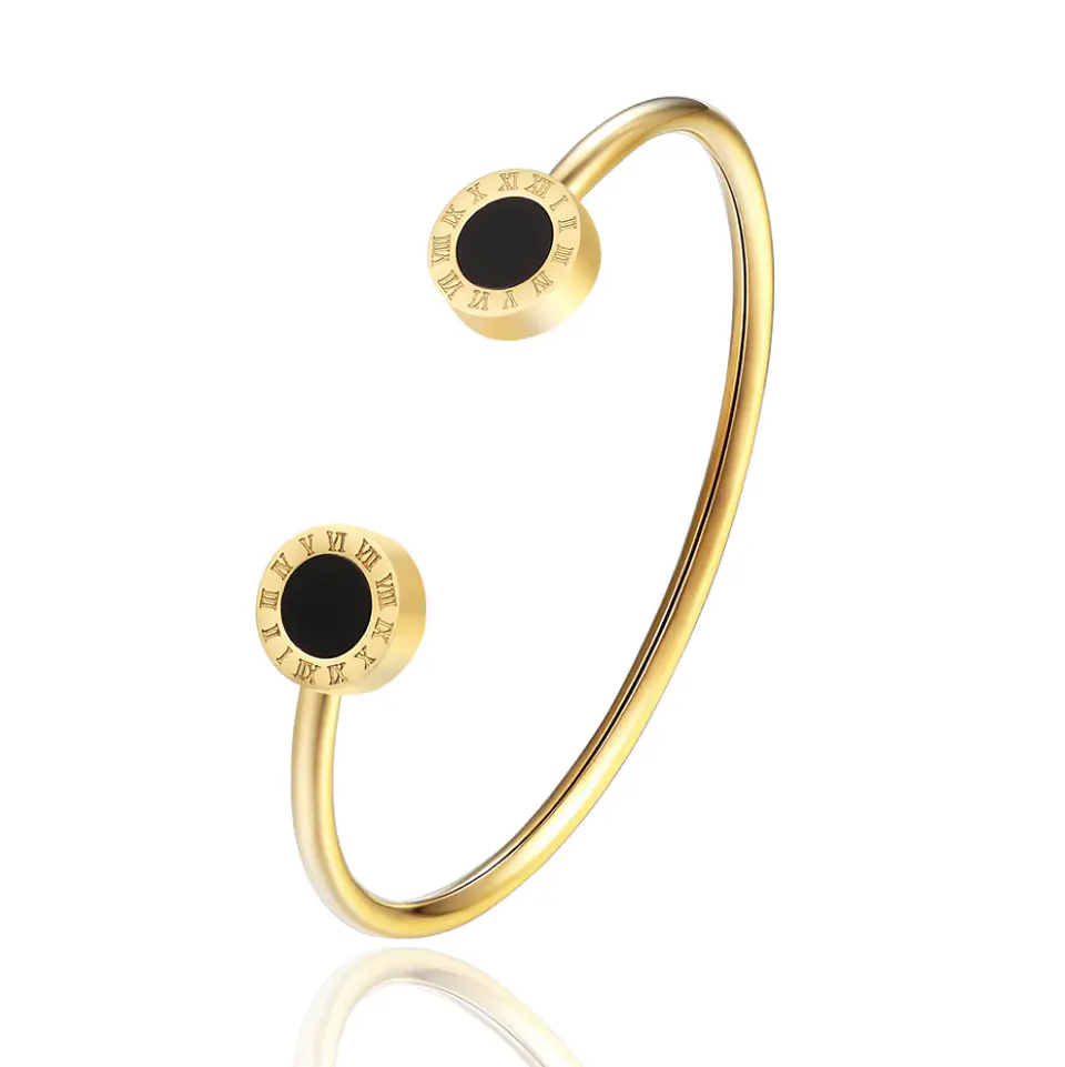 Brazalete - Pulseras Abierta Número Romano Acero Inoxidable 2