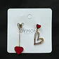 Aros Desigual Corazón Colgantes - Acero Bañado En Oro 18k - Miniatura 4