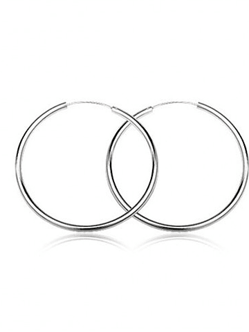 Aros 40mm De Plata Fina 925 Argollas Mujer