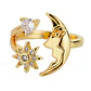 Anillo De Luna Estrellas Mujer Ajustable Acero Inoxidable - Miniatura 1