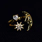 Anillo De Luna Estrellas Mujer Ajustable Acero Inoxidable - Miniatura 4